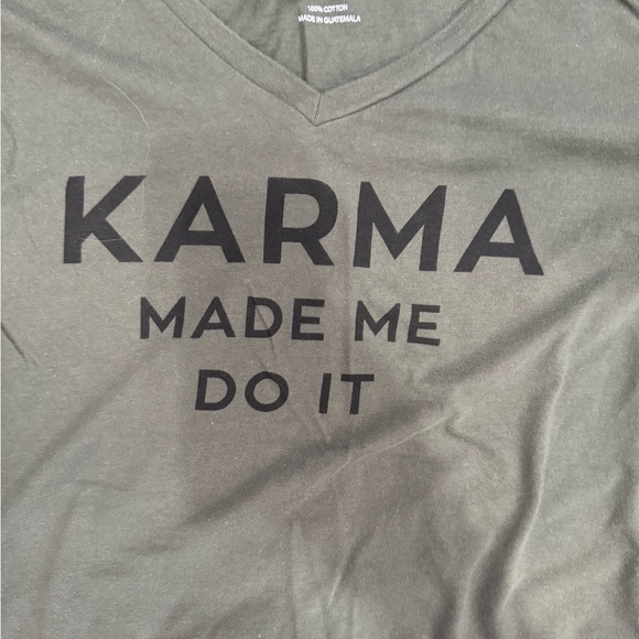 Torrid Olive Green 'Karma Made Me Do It' Tee - Picture 2 of 7